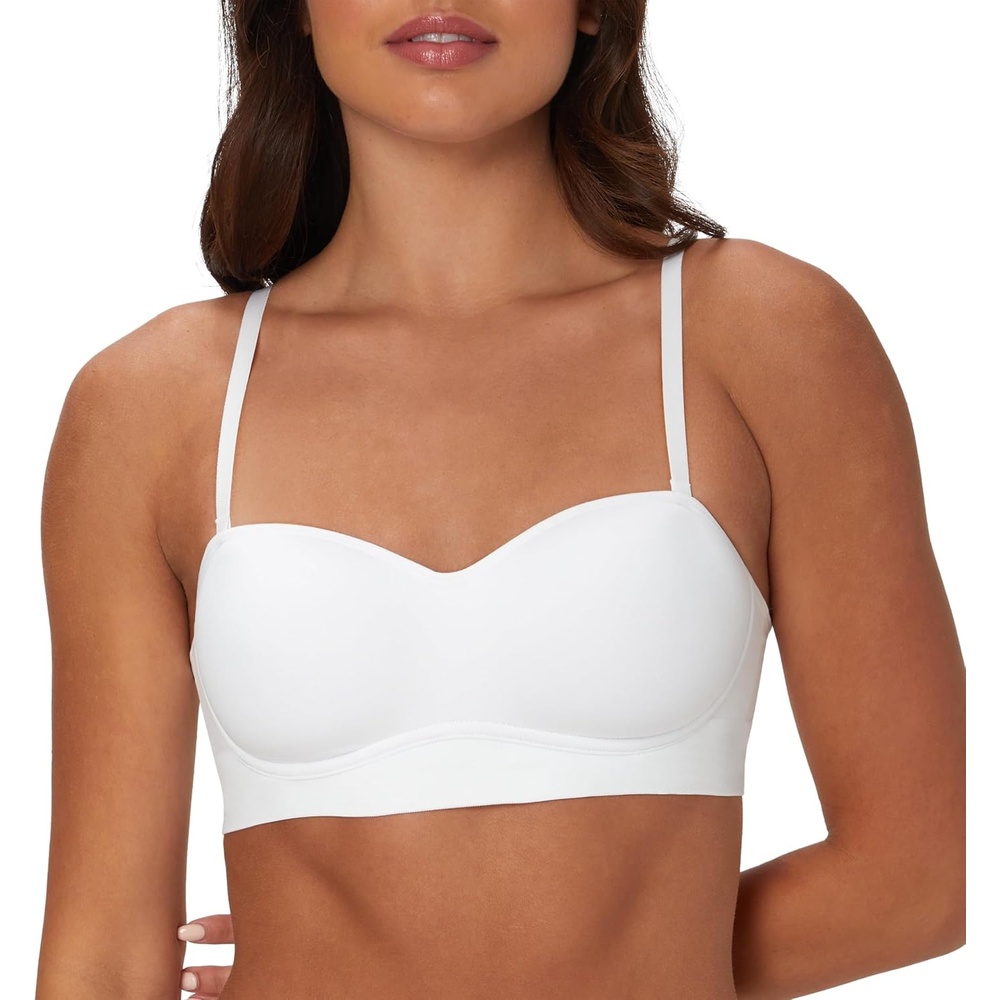 image:imageMaidenform Womens M Balconette Bralette Soft Wireless Pullover Bra 8Way Convertible StrapsWhite