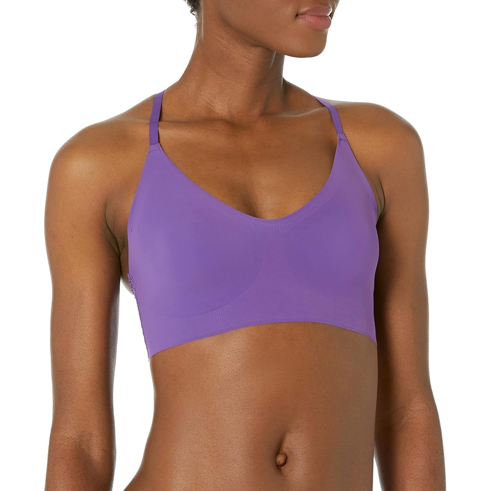 image:imageMaidenform Womens M Lace Racerback Pullover Bralette Lacy Wireless Bra with RacerbackPleasant Plum