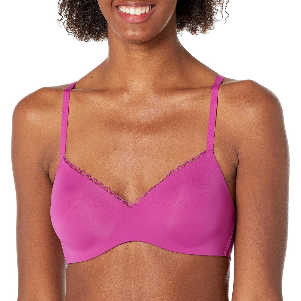 image:imageMaidenform Womens M Lift Bralette Convertible Demi Bra LaceTrimmed Wireless TShirt BraRazzleberry