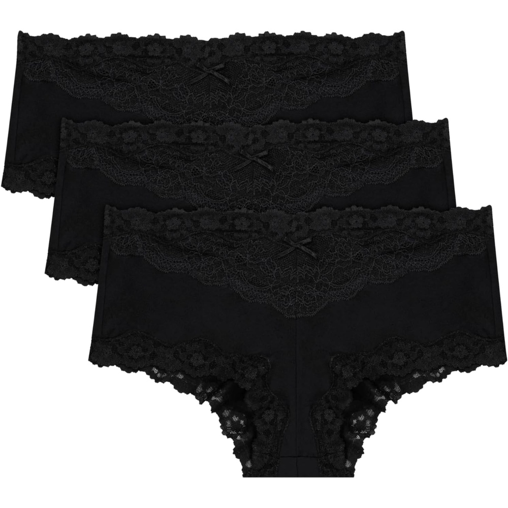 image:imageMaidenform Womens Underwear Hipster Pack 3Pack LowRise Cheeky Underwear Women Pack Lace Hipster Panties for WomenBlack LaceBlack LaceBlack Lace