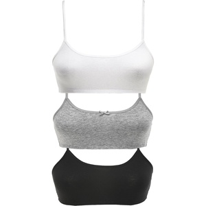 image:imageMaidenform Girl Big Girls Crop Bra Pack of 3GreyBlackWhite