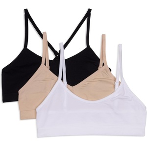 image:imageMaidenform Girls Beginner Crop Bra 3 PackNude  White  Black