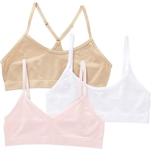 image:imageMaidenform Girls Beginner Crop Bra 3 PackRose  White  Nude