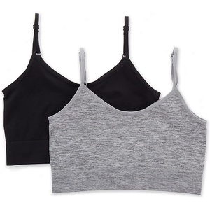 image:imageMaidenform Girls Comfort Brami Bralette 2 PackBlackHeather Gray
