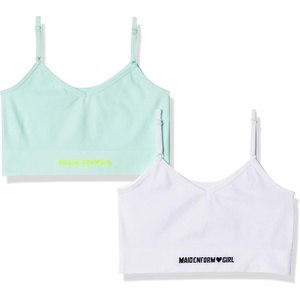 image:imageMaidenform Girls Comfort Brami Bralette 2 PackBleached AquaWhite