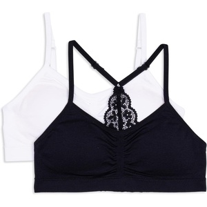 image:imageMaidenform Girls Seamless Ruched Crop BraBlackWhiteBlack