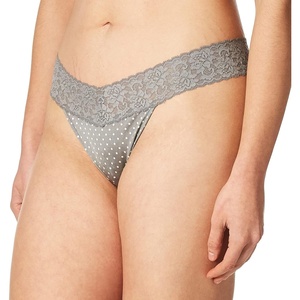 image:imageMaidenform Womens Dream with Lace Thong PantySteel GreyWhite Dot
