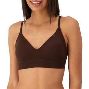 image:imageMaidenform Womens M Rib Seamless Bralette Soft Wireless Pullover Bra Convertible StrapsJust Brown