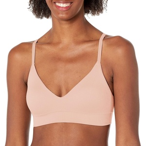 image:imageMaidenform Womens M Rib Seamless Bralette Soft Wireless Pullover Bra Convertible StrapsSandshell