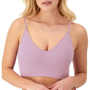 image:imageMaidenform Womens M Rib Seamless Brami Pullover Wireless VNeck Cami Bra Removable CupsSojourn Lilac