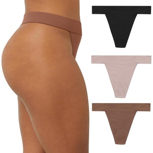 image:imageMaidenform Womens M Seamless Thong Underwear Thong Panties Noshow Underwear 3 packBlackEvening BlushBronzed Chestnut