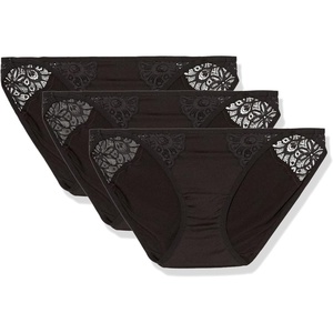 image:imageMaidenform Womens M String Bikini Panties with Lace Accents Bikini Underwear for Women 3PackBlackBlackBlack