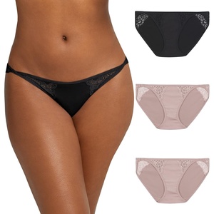 image:imageMaidenform Womens M String Bikini Panties with Lace Accents Bikini Underwear for Women 3PackEvening BlushBlackEvening Blush