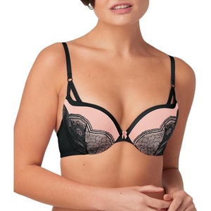 image:imageMaidenform Womens PushUp Bra Love The Lift Lace Demi PushUp Bras for Women Smoothing Underwire Convertible StrapsBlackGentle Peach Strappy Lace