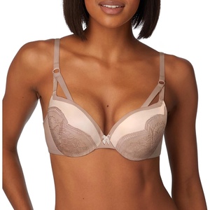 image:imageMaidenform Womens PushUp Bra Love The Lift Lace Demi PushUp Bras for Women Smoothing Underwire Convertible StrapsEvening BlushCream Strappy Lace