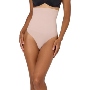 image:imageMaidenform Womens Seamless Shapewear Tummy Control Highwaist Thong Firm Control Shapewear PantyEvening Blush