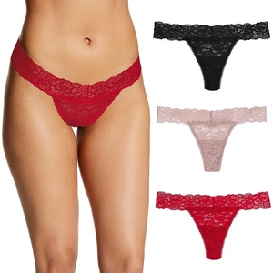 image:imageMaidenform Womens Underwear Thongs Pack 3Pack Thong Lace Underwear Women Pack Sexy Wedding Lace Panties for WomenBlackEvening BlushCamera Redy